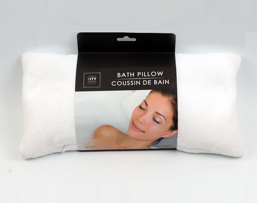 Oreiller de bain en microfibre et billes confort