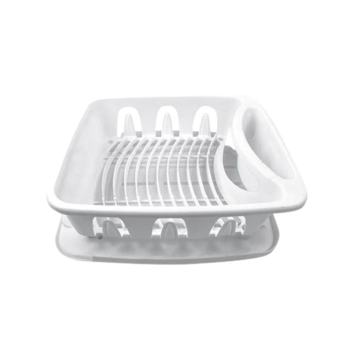 Égouttoir et plateau à vaisselle 14 po x 12 po x 5 po blanc