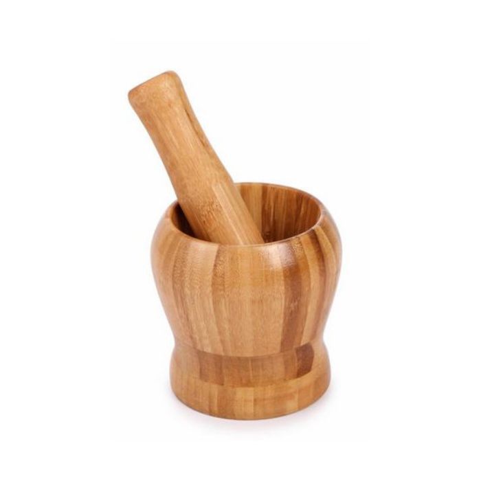 Mortier et pilon en bambou 5,5 po
