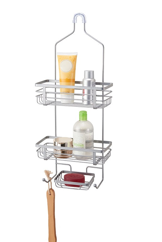 Étagère pour la douche en métal gris