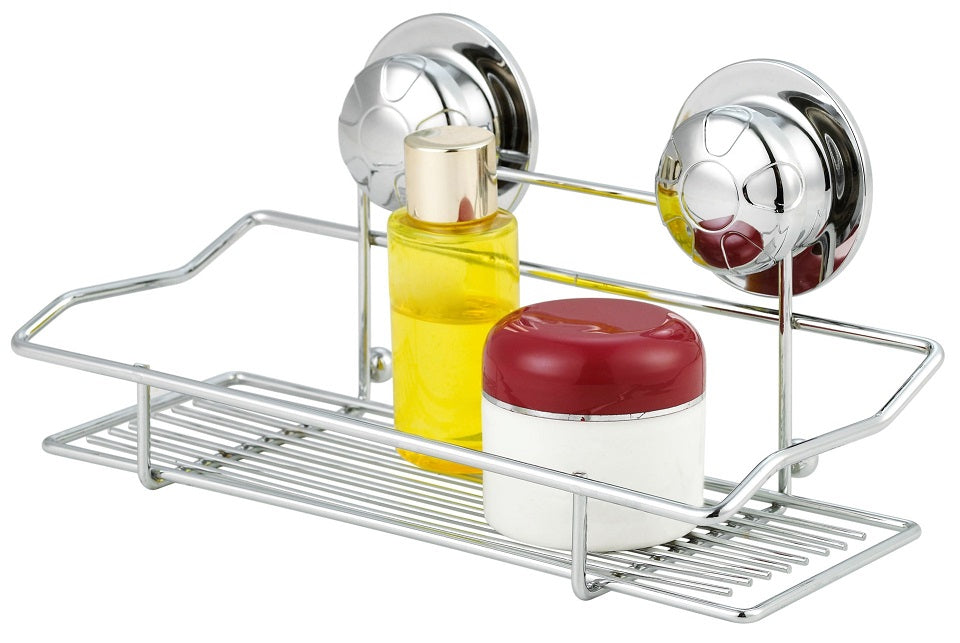 Étagère rectangulaire à ventouse chrome