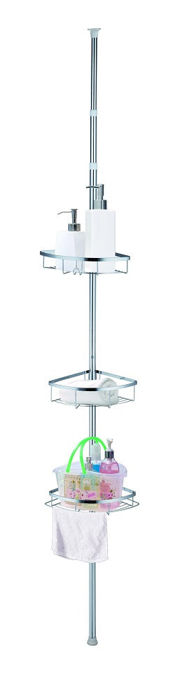 Étagère pour la douche extensible chrome 14 x 9 x 57-99 pouces