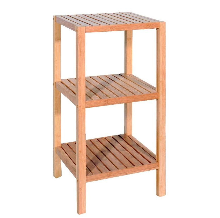 Étagère carrée 3 étages 13 po x 12 po x 29,5 po en bambou