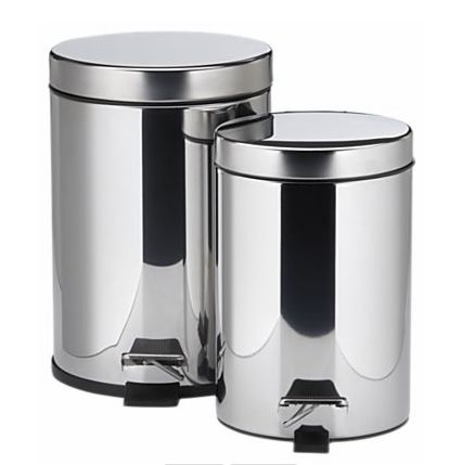 Poubelle ronde à pédale 5 L en acier inoxydable