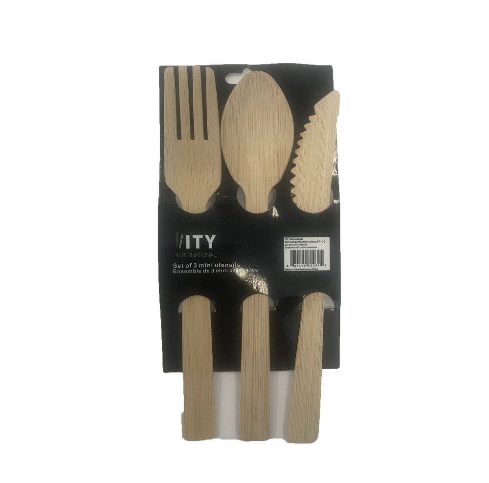 Mini-ustensiles en bambou (paquet de 3)
