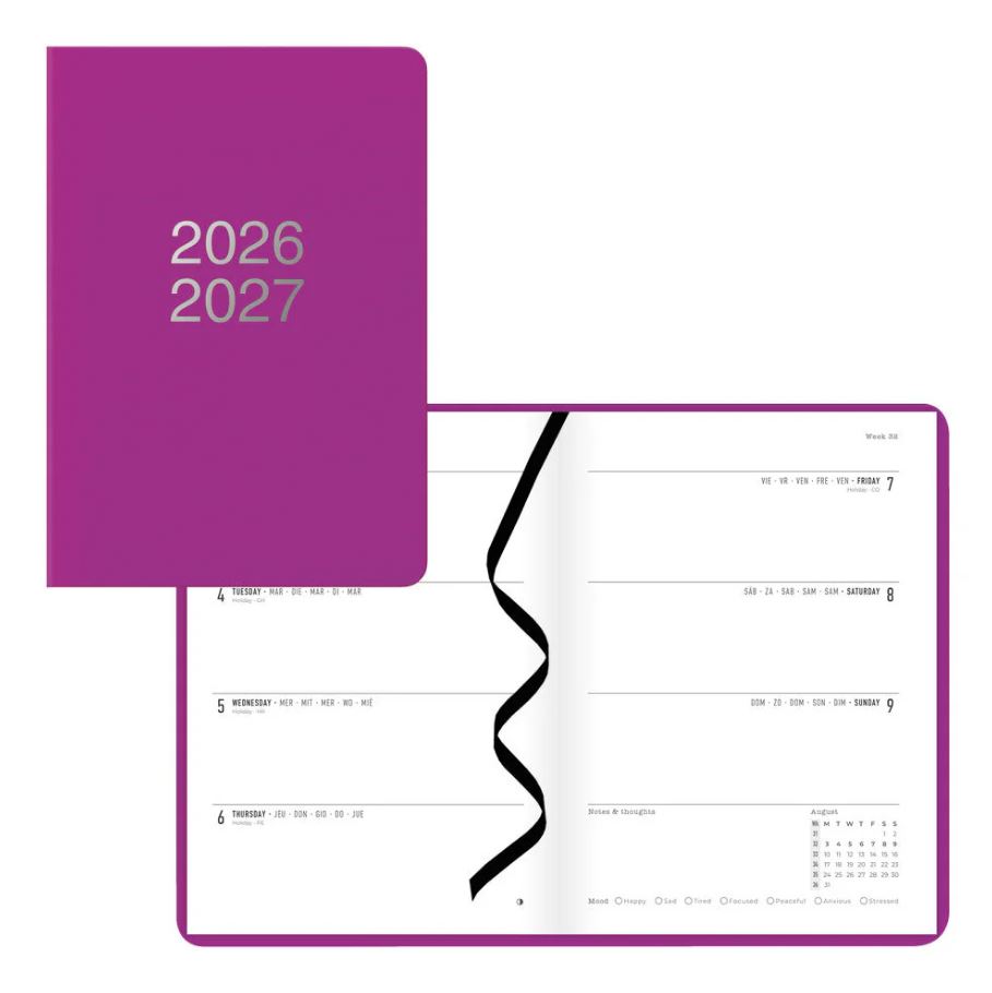 Agenda académique hebdomadaire 8 po x 6 po Blueline mauve