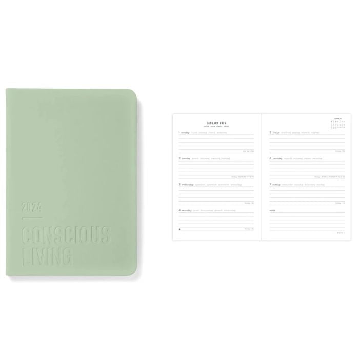 Agenda hebdomadaire 8 po x 5 po Conscious Living