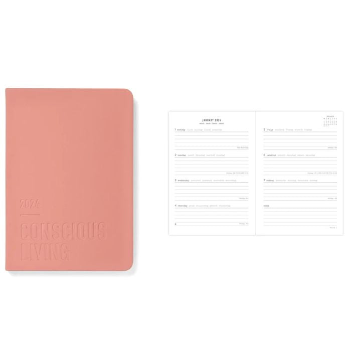 Agenda hebdomadaire 8 po x 5 po Conscious Living