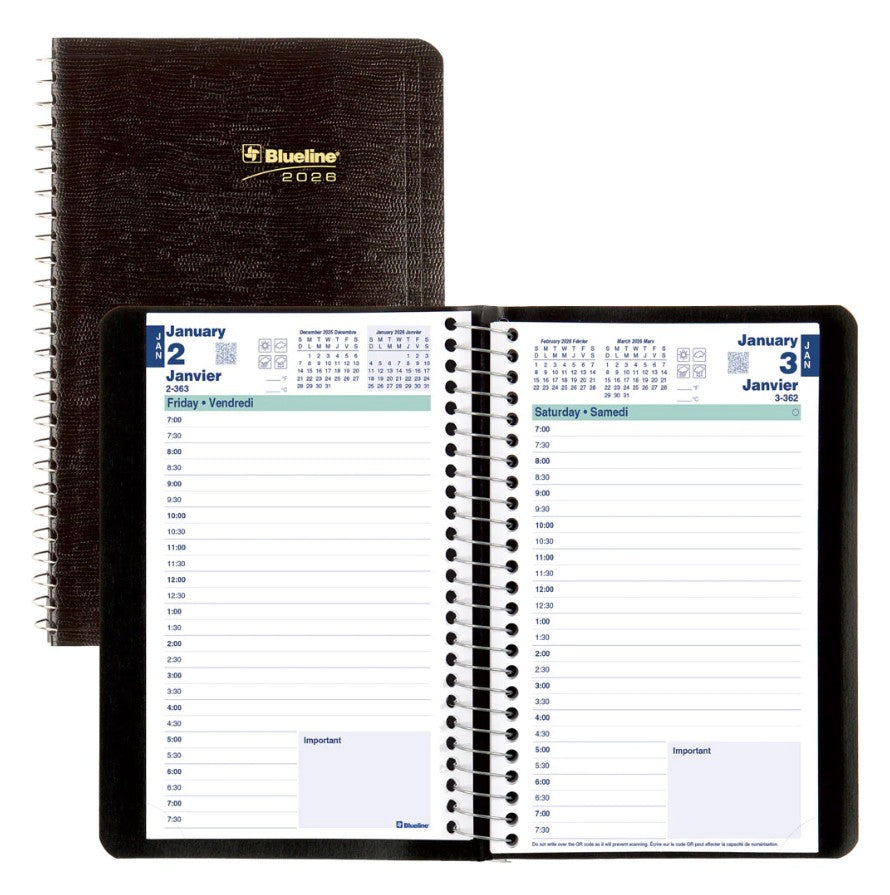 Agenda quotidien 8 po x 5 po Blueline