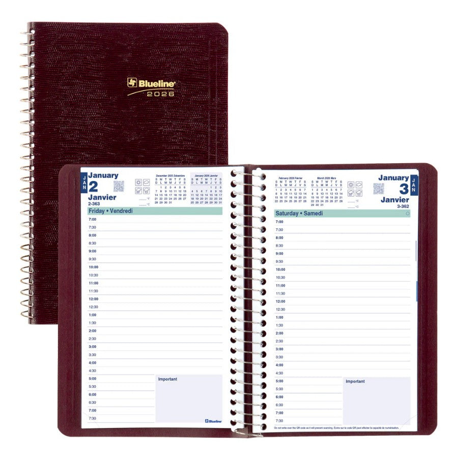 Agenda quotidien 8 po x 5 po Blueline