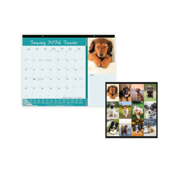 Calendrier sous-main mensuel 22 po x 17 po Blueline Amis fidèles
