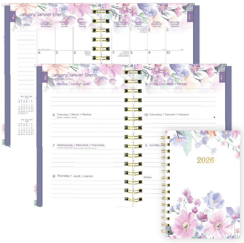 Agenda hebdomadaire/mensuel 8 po x 5 po Blueline Passion