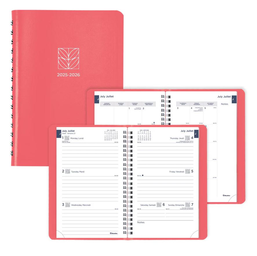 Agenda académique hebdomadaire/mensuel 8 po x 5 po Blueline Fashion