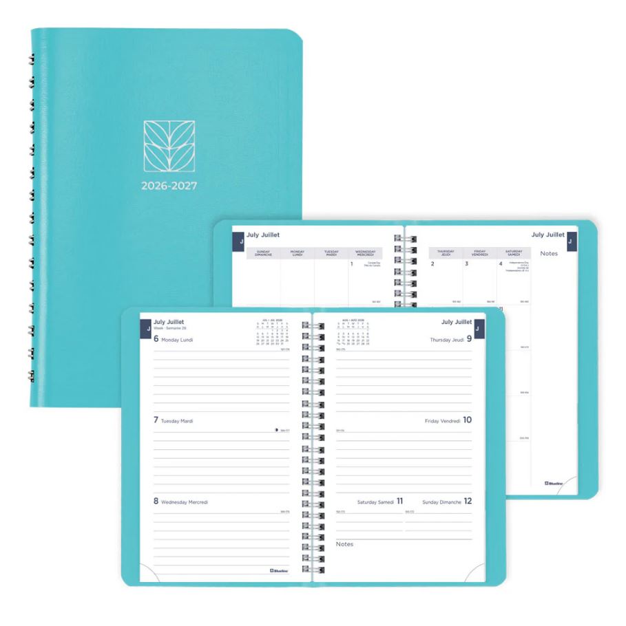 Agenda académique hebdomadaire/mensuel 8 po x 5 po Blueline Fashion