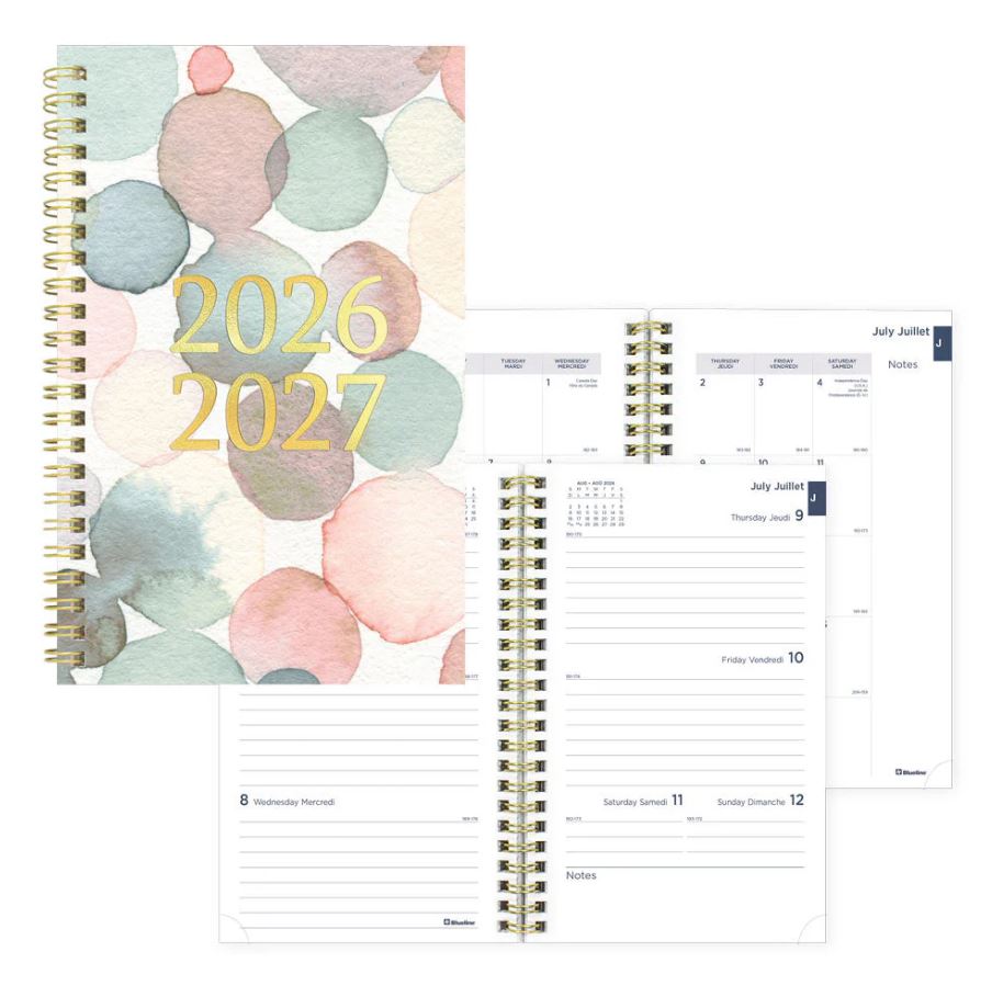 Agenda académique hebdomadaire/mensuel 8 po x 5 po Blueline Splash