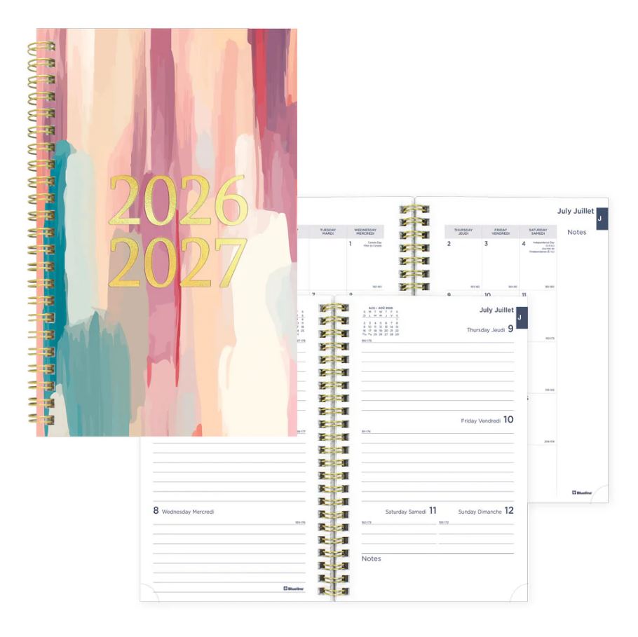 Agenda académique hebdomadaire/mensuel 8 po x 5 po Blueline Splash