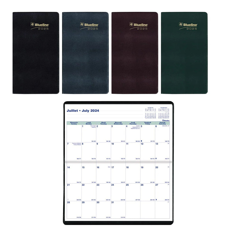 Agenda mensuel 18 mois de poche 6,5 po x 3,5 po Blueline