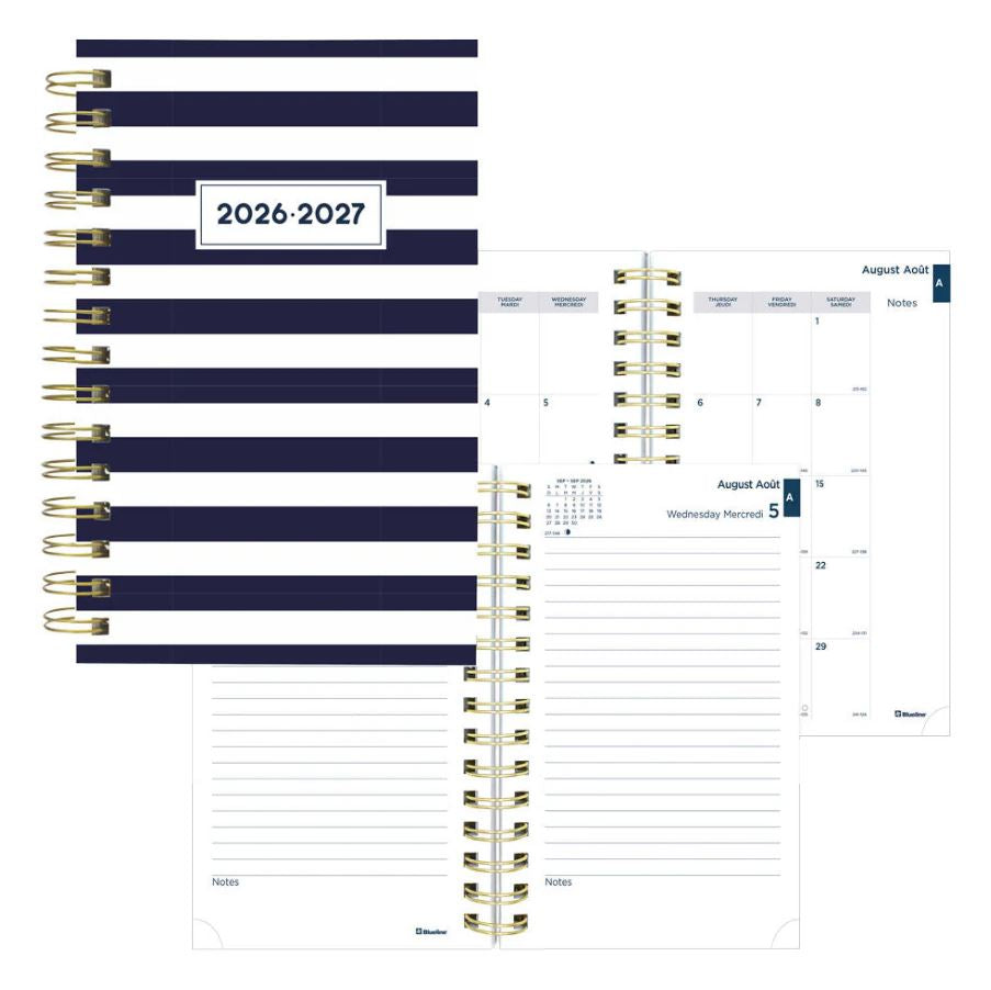 Agenda académique quotidien 8 po x 5 po Blueline Nautique Cabana