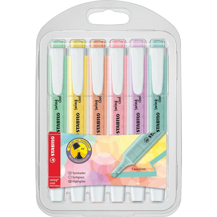 Surligneur Stabilo Swing Cool pastel (paquet de 6)