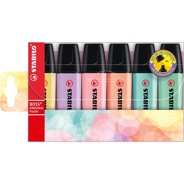 Surligneur Stabilo Boss original pastel (paquet de 6)