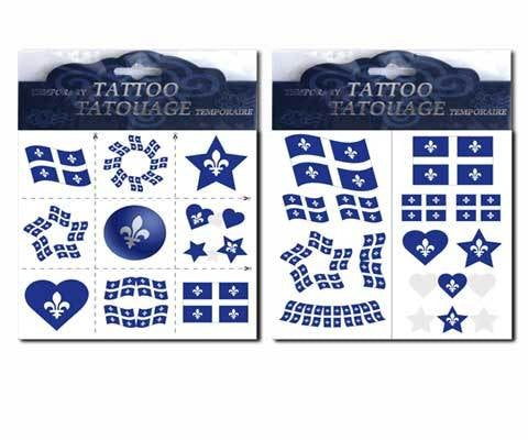 Tatouage temporaire drapeau du Québec