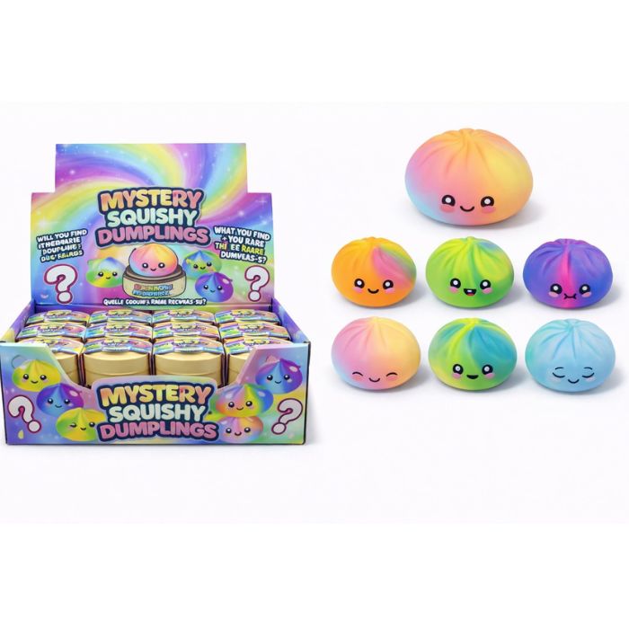 Squishy Dumpling jouet mystère à presser 4 po couleur tie-dye