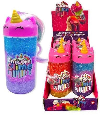 Slime jumbo arc-en-ciel dans un pot licorne (6 ans et plus)