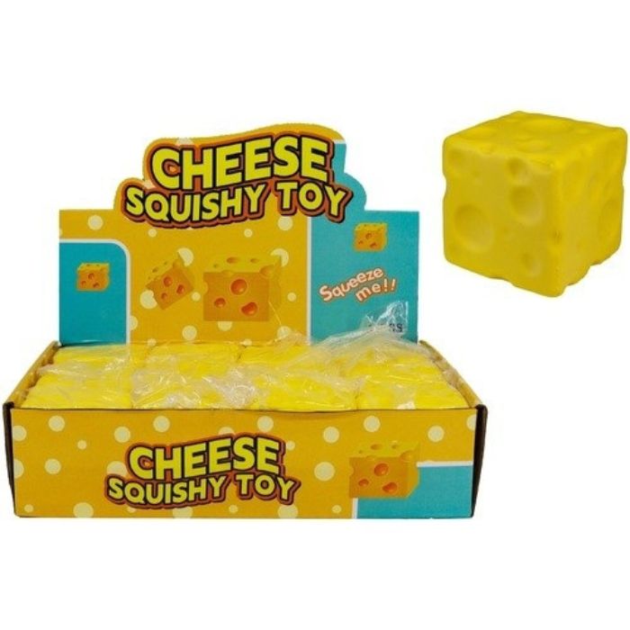 Cube de fromage qui regonfle lentement sensoriel anti-stress à presser 6,5 cm