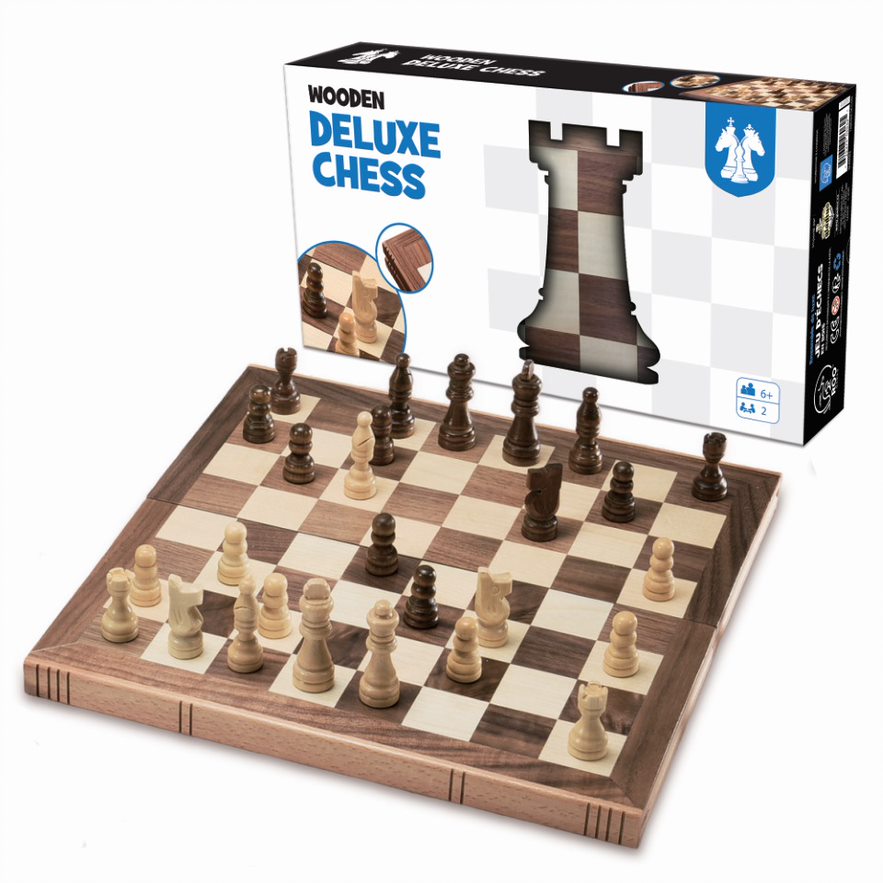 Jeu d'échec en bois de luxe (6 ans et plus, 2 joueurs)