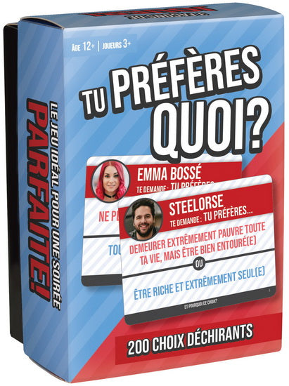 Jeu Tu préfères quoi? (12 ans et plus, 3 joueurs et plus)
