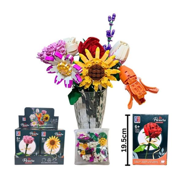 Mini blocs de construction Fleur en tige