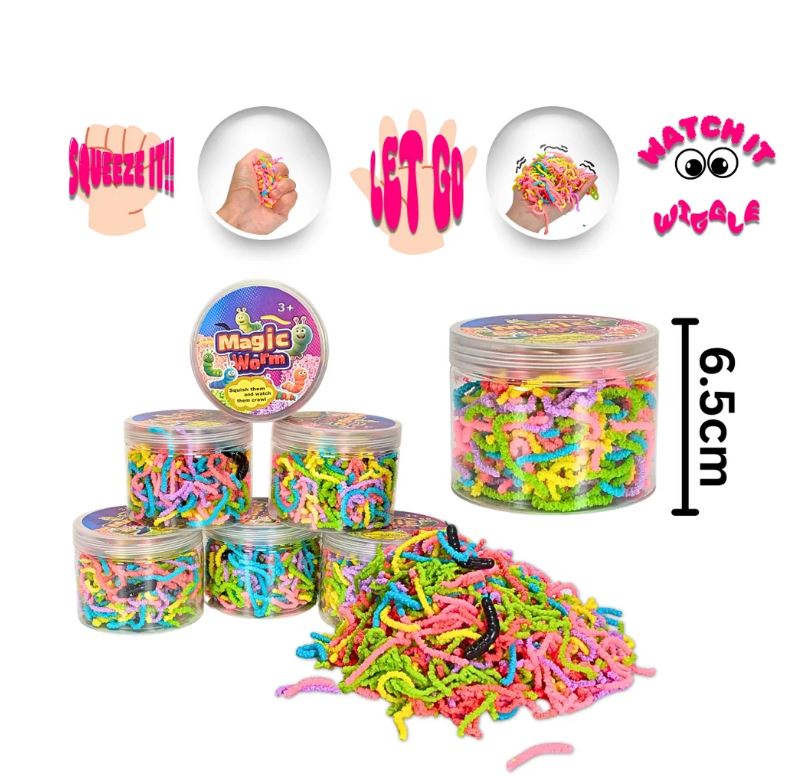 Vers magiques sensoriel 60 g arc-en-ciel