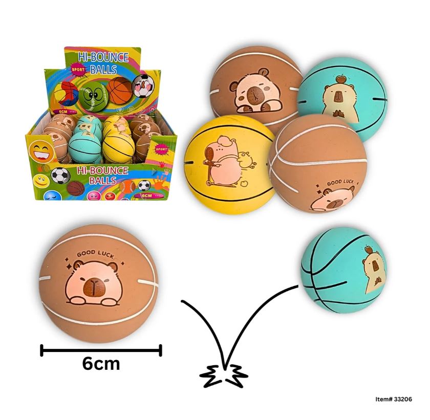 Balle rebondissante 6 cm capybara