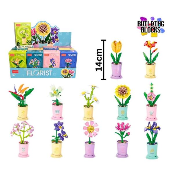 Mini blocs de construction Fleurs dans un vase