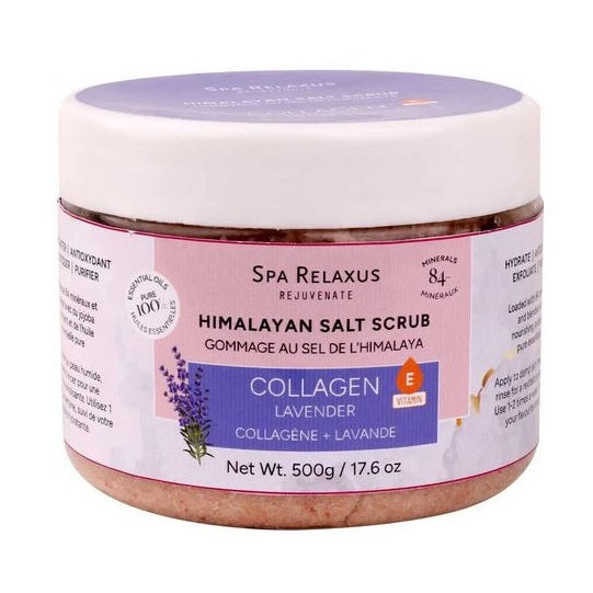 Gommage au sel de l'Himalaya 500 g collagène lavande