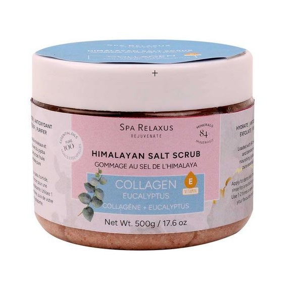 Gommage au sel de l'Himalaya 500 g collagène eucalyptus