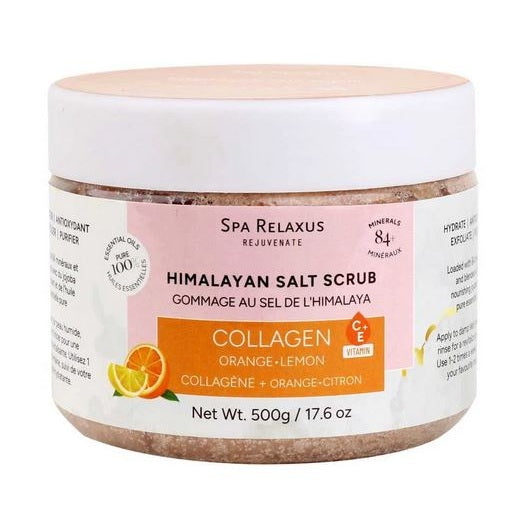 Gommage au sel de l'Himalaya 500 g collagène orange-citron