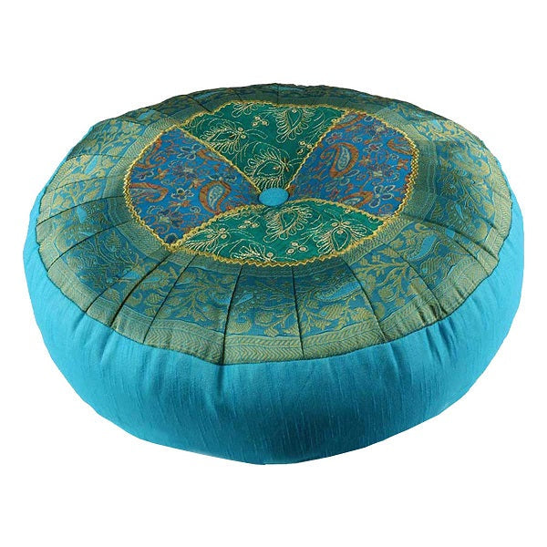Coussin de méditation rond 40 cm Agra bleu