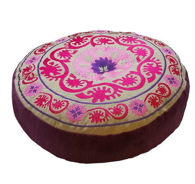 Coussin de méditation rond 40 cm Madurai pourpre