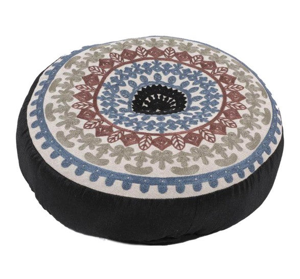 Coussin de méditation rond 40 cm Surat noir