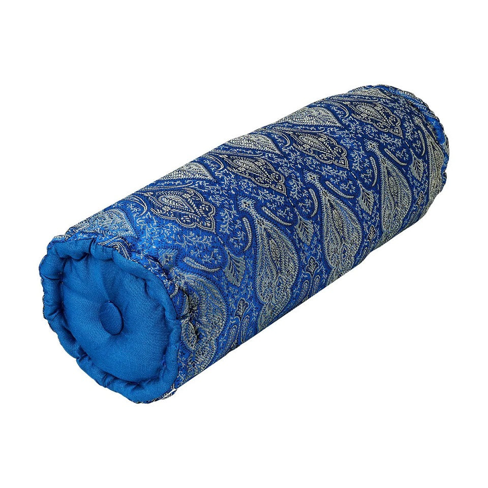 Coussin de méditation cylindrique 40 cm Taj Mahal bleu