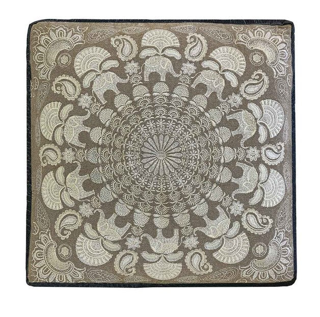 Coussin de méditation carré 40 cm x 40 cm Gandi gris