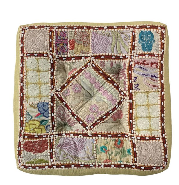 Coussin de méditation carré 40 cm x 40 cm Bhopal beige