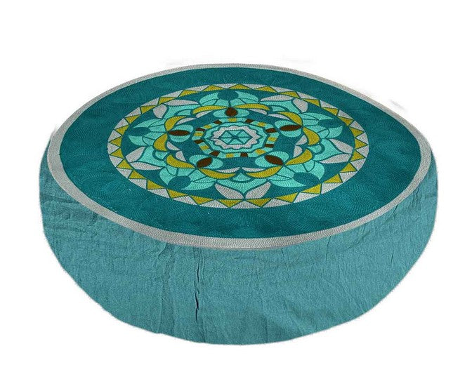 Coussin de méditation rond 40 cm Pune turquoise