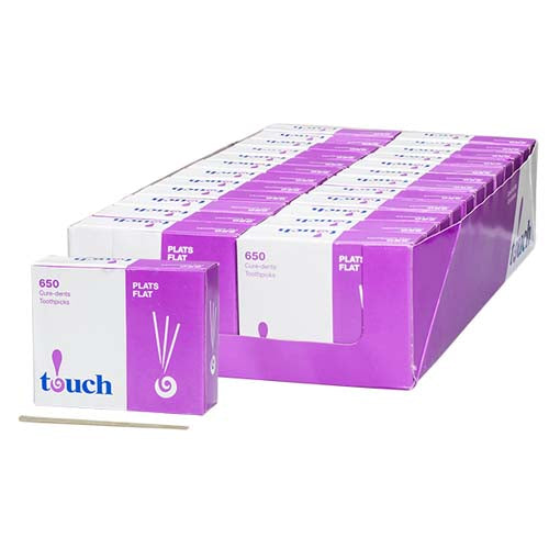 Cure-dents en bois plat (paquet de 650)