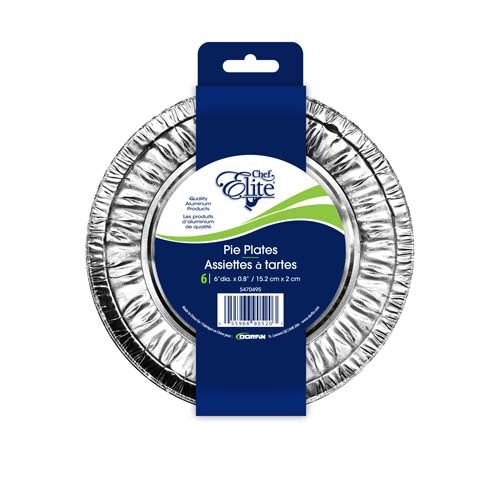 Assiette à tarte 6 po x 0,8 po en aluminium (paquet de 6)
