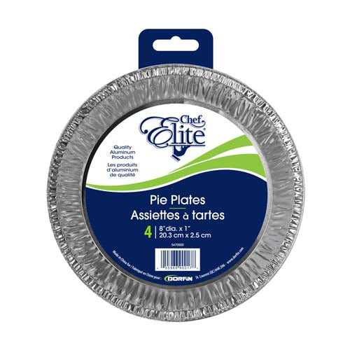 Assiette à tarte 8 po x 1 po en aluminium (paquet de 4)