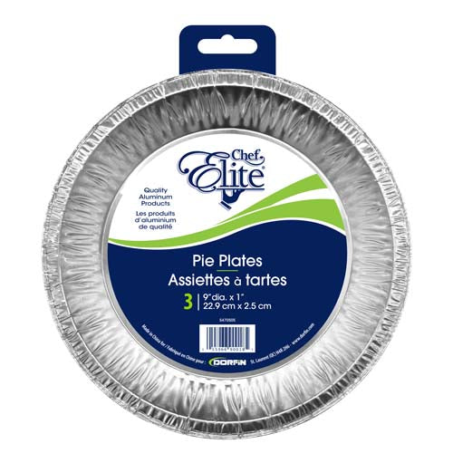 Assiette à tarte 9 po x 1 po en aluminium (paquet de 3)