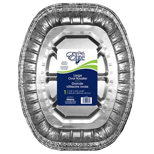 Rôtissoire ovale en aluminium 17,5 po x 13,5 po x 3,25 po