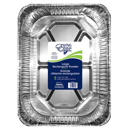 Grande rôtissoire rectangulaire en aluminium 18 po x 13 po x 2,5 po